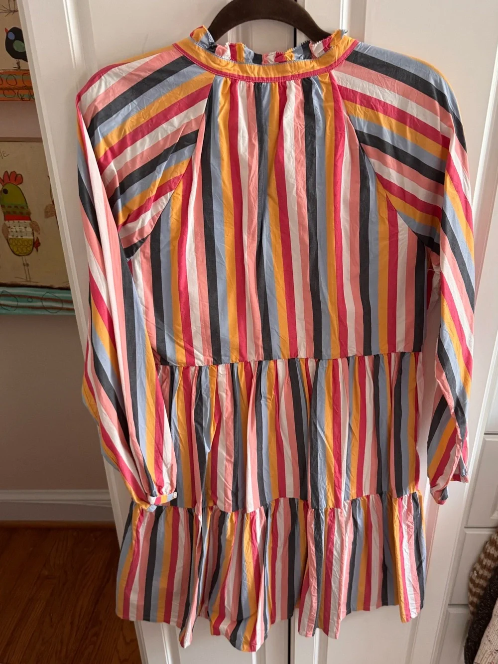 JCrew medium candy stripe tiered dress like new
